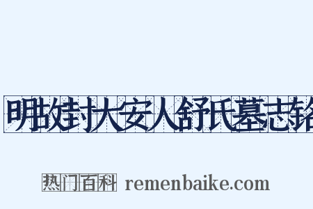 明故封大安人舒氏墓志铭是什么意思的图片